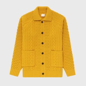 Aran Knit Polo Cardigan